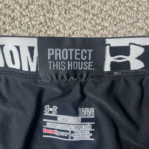 Under Armour Mens Leggings Large Black Compression Training Base Layer HeatGear - Picture 9 of 10